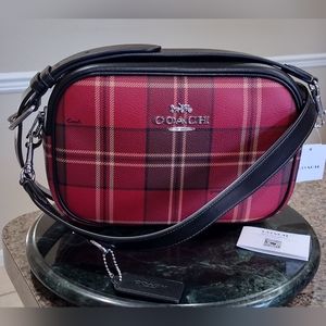 NWT Coach Jamie Camera Bag With Tartan Plaid Print